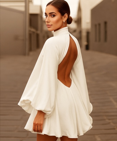 Fledermaus Ärmeln mit tiefen Rücken