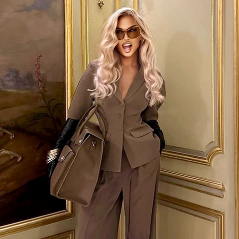 Casual kurz Arm Blazer Set 2 Tlg.