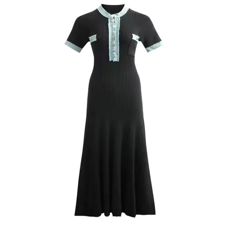 casually Denim Details Maxi Dress