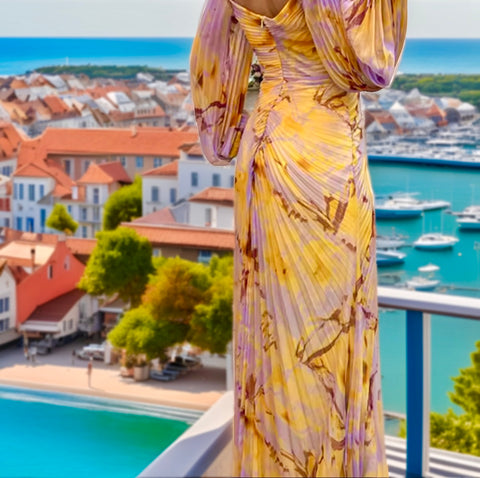 Glamouröses Maxikleid mit Steinchen-Verzierung und Schlitz