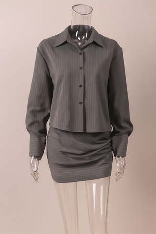 Elegance Minirock-Set gestreift