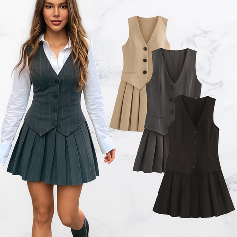 Office Plissee Westen Kleid