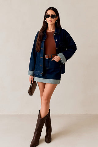 Trendy Denim Rock Set Casual