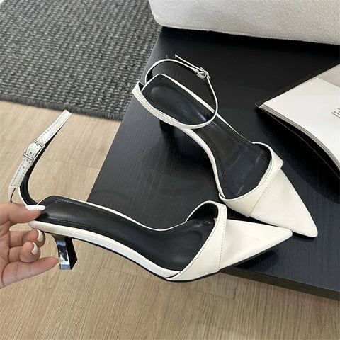 Womanly Heels Bequeme & elegante Sandalen 2025, Low Heels Spitz Slingback Casual Party