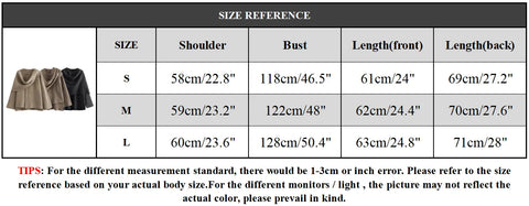 Ponch Women Knitted Jacket Asymmetric Scarf Coat Chic Outerwear