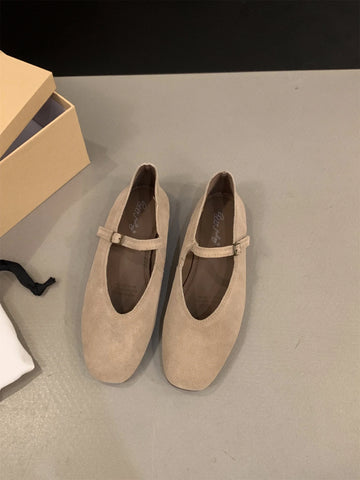 Paris Style, echtes Leder, flache Mary Jane Schuhe Damen Soft