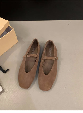 Paris Style, echtes Leder, flache Mary Jane Schuhe Damen Soft