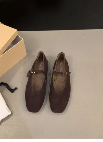 Paris Style, echtes Leder, flache Mary Jane Schuhe Damen Soft