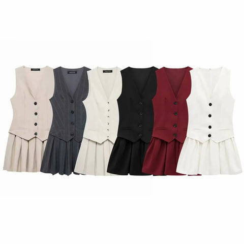 Office Plissee Westen Kleid