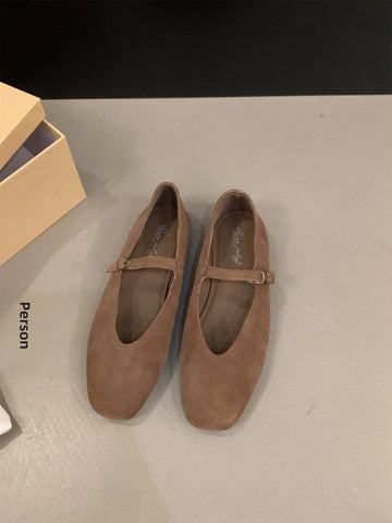 Paris Style, echtes Leder, flache Mary Jane Schuhe Damen Soft