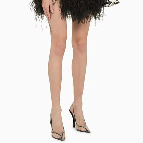 Star Style Strass transparente Pumps elegante spitze High Heels Kristall