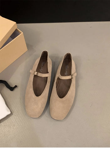 Paris Style, echtes Leder, flache Mary Jane Schuhe Damen Soft